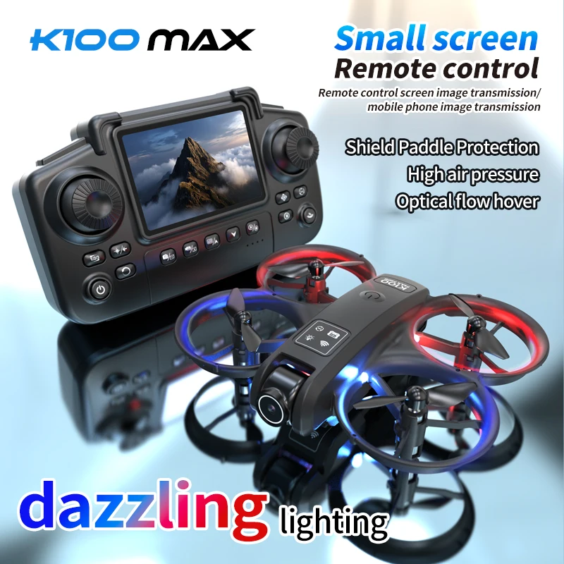 

Дрон K100 FPV с камерой, удержанием высоты, запуск одним ключом/полезнение, игрушка с дистанционным управлением 2,4G для начинающих, детей, взрослых, подарки
