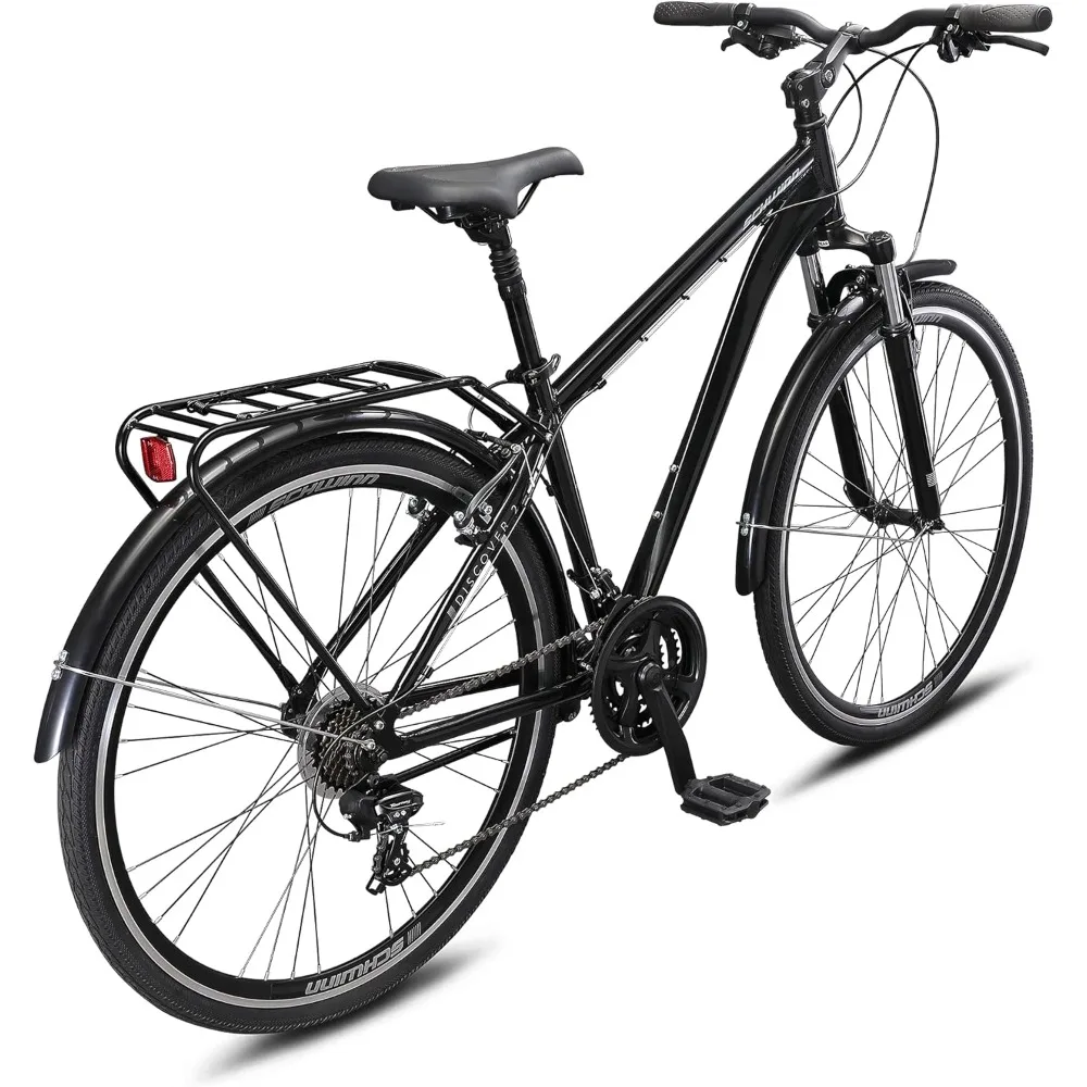 Discover Adult Hybrid Bike for Men and Women, 700c Wheels, 21-Speeds, Step-Through or Step-Over Frame