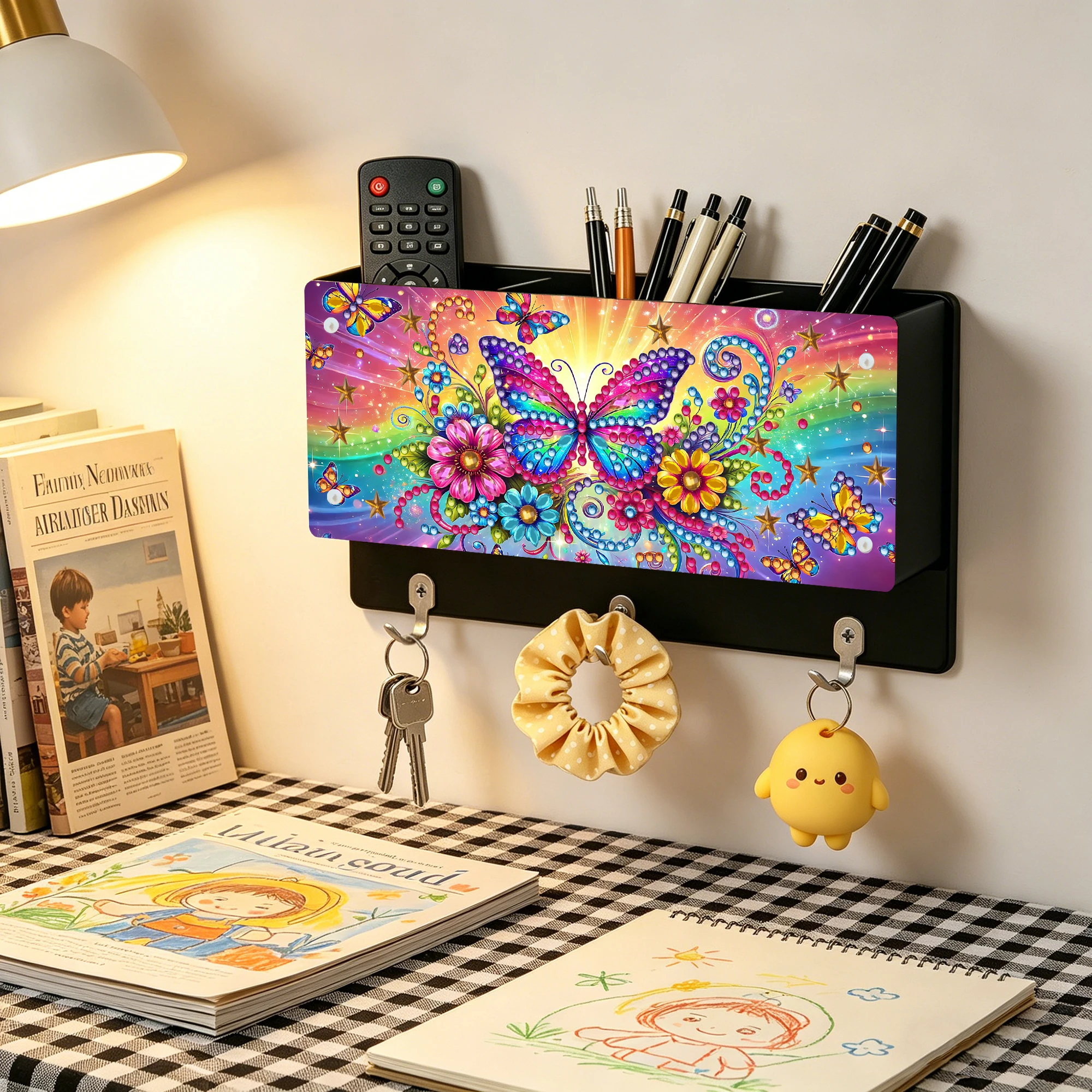1pc/8pcs Diamond Painting Kits Wall-Mounted Storage Box, Colorful Themed Irregular Diamond Creative Holiday Decoration Gift view 6