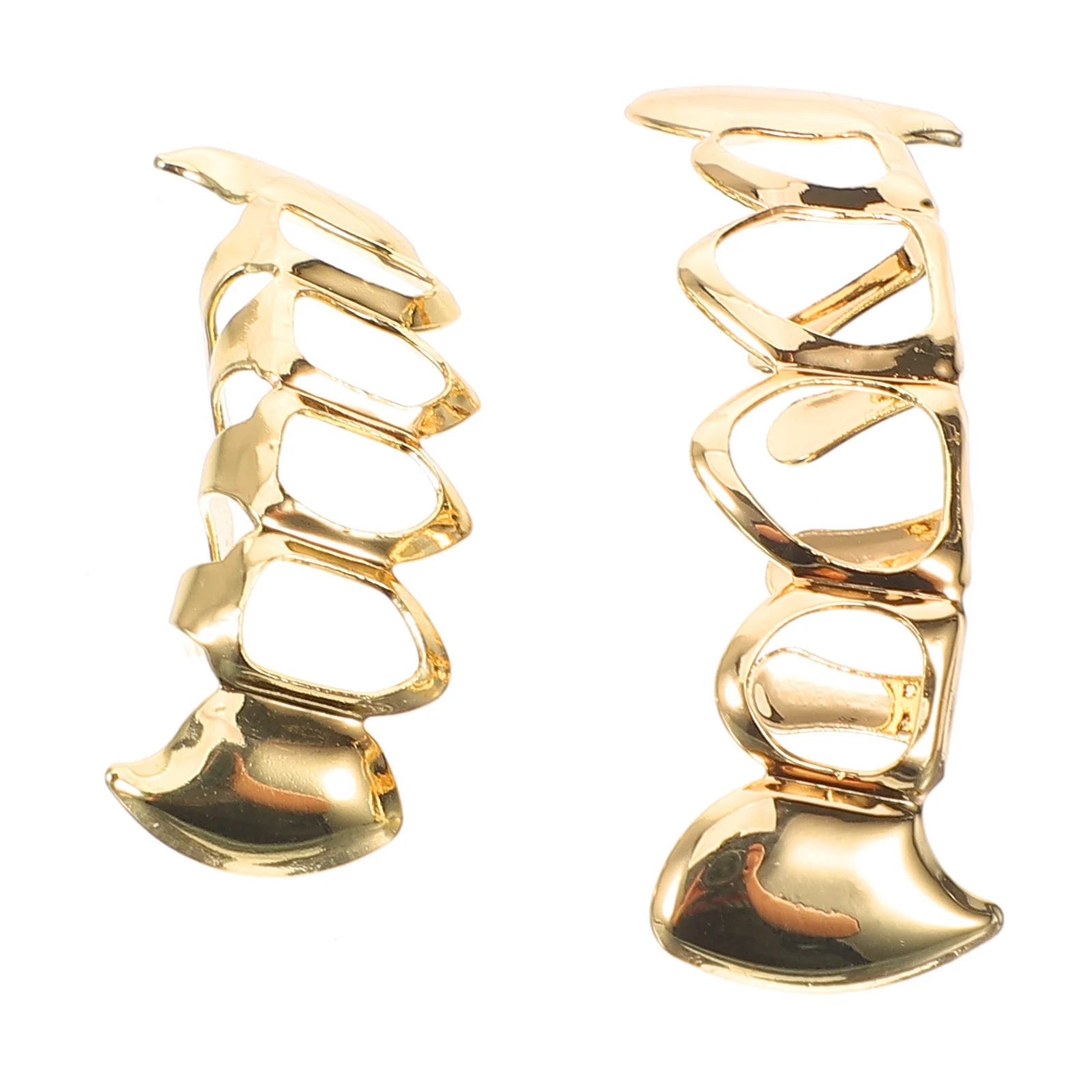 1 Zestaw Pozłacanych Metalowych Grilli na Zęby Unikalny Design Wygodne Dopasowanie Pojedynczy Grill na Usta dla Miłośników Muzyki Hip Hop Noszone na Zęby