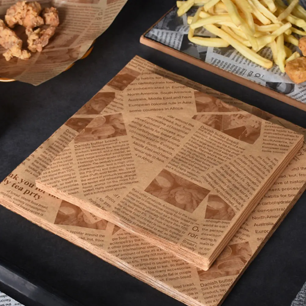 

500pcs Baking Parchment Paper Oil-Proof Food Wrapping Sheets For Pizza Fried Chicken Sandwiches Non-Stick Kitchen Accessories