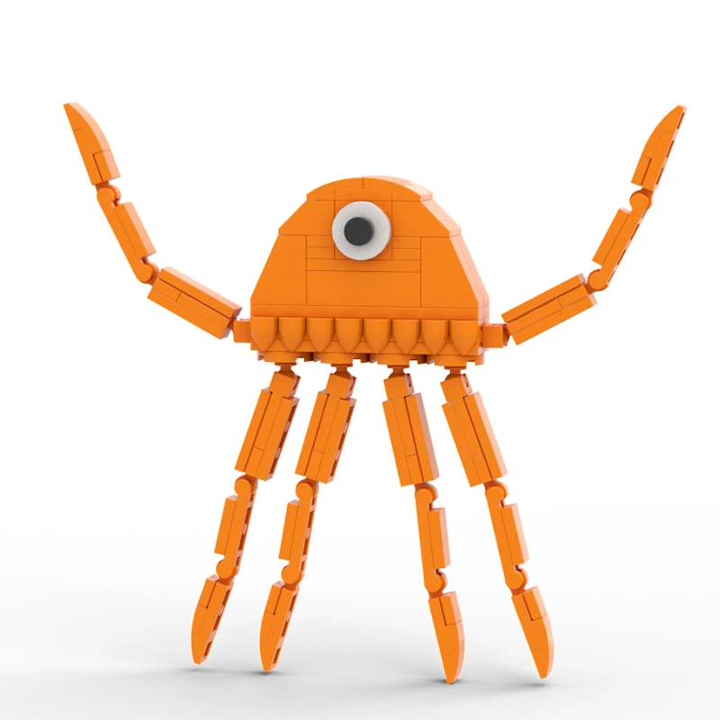 Medusa naranja modelo MOC rompecabezas completo DIY juguete creativo Halloween y regalo de Navidad