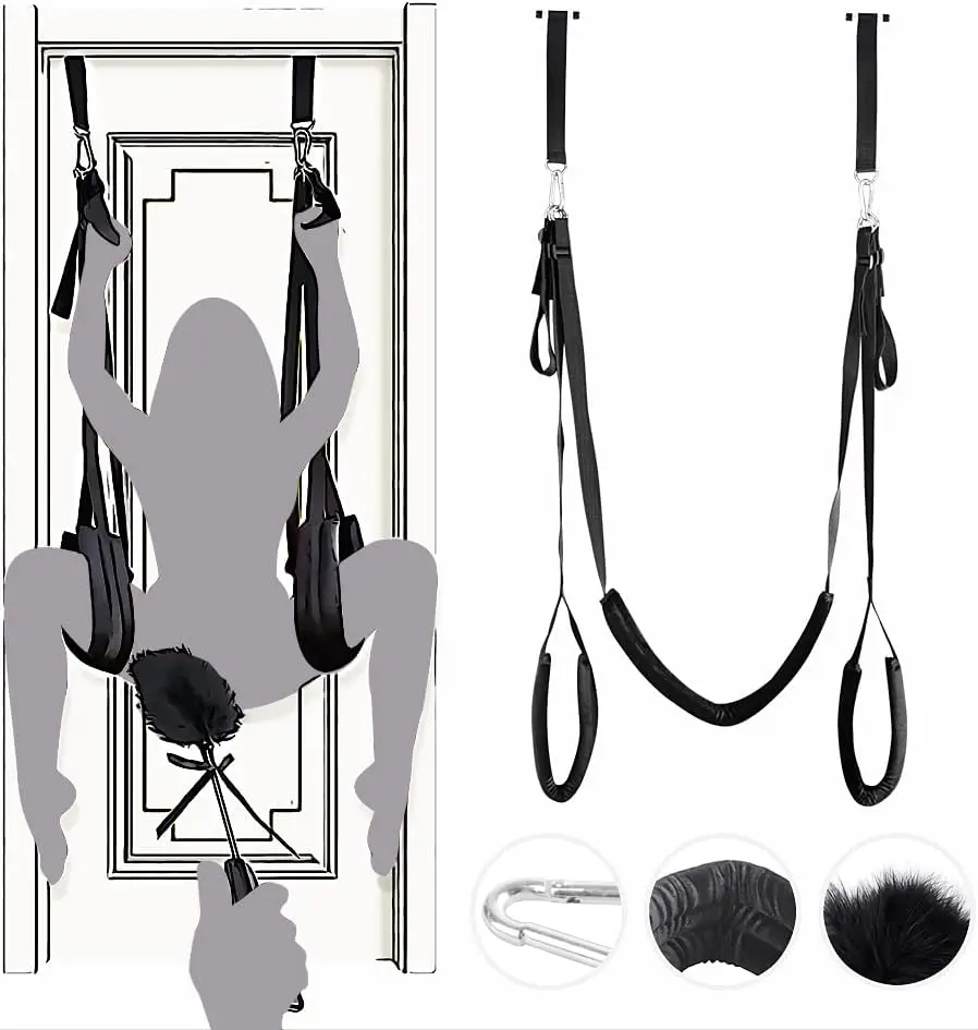 BDSM columpio sexual colgante para interiores, juguete de restricción de Bondage para pareja adulta con soporte de pintura Premium y correa