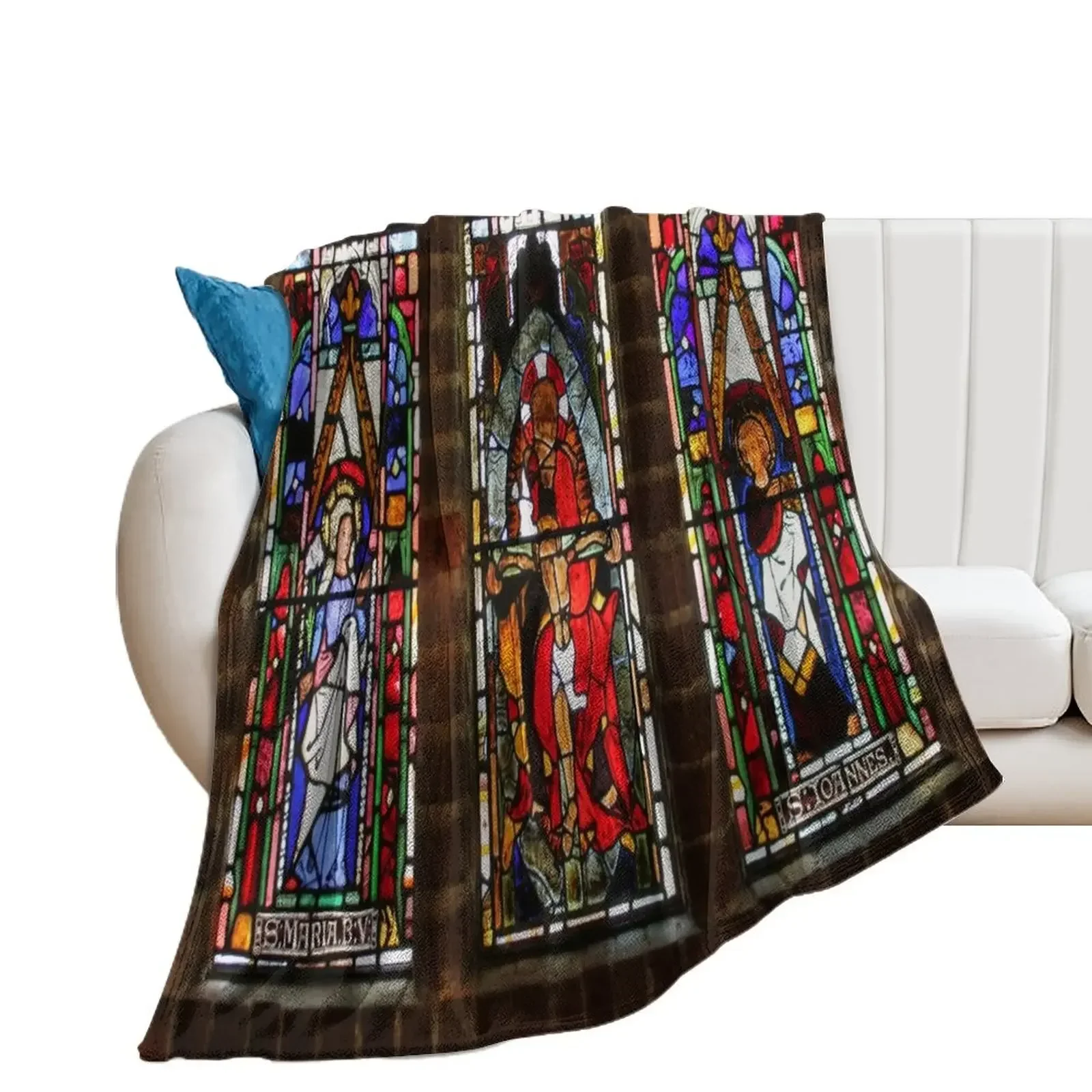 Stained Glass Window at Hever Castle Throw Blanket Baby Softest Giant Sofa Blankets