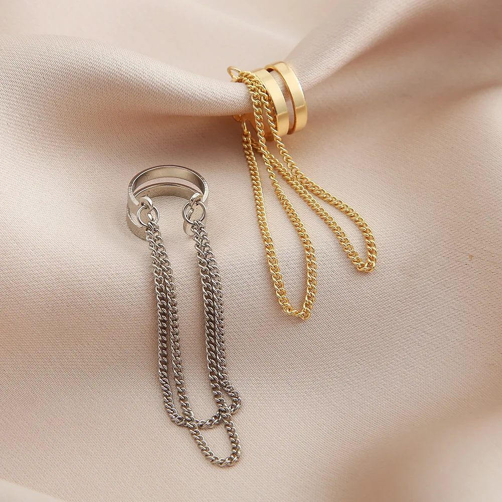 2024 Korean Gold Classic Dangle Drop Earrings for Women Exaggerated Long Tassel Chain Metal  Fashion Jewelry Accessories