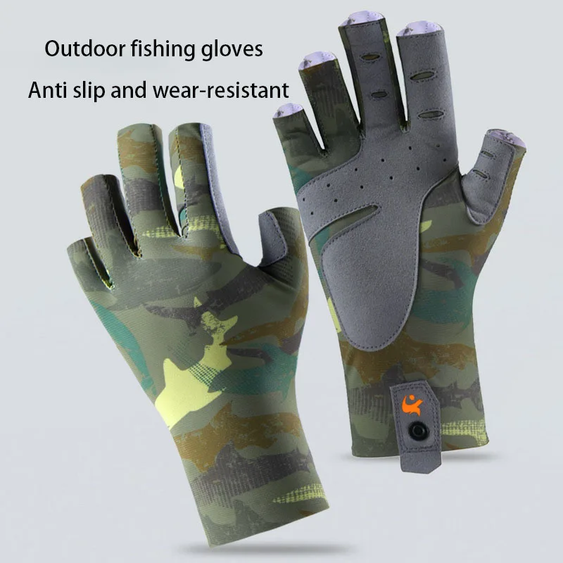 New UV Protection Fishing Fingerless Gloves Sun Protection Gloves Men Women for Outdoor, Fishing, Kayaking, Hiking, Cycling