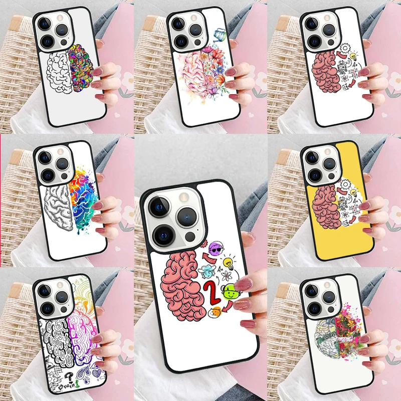 Brain Test Tricky Puzzles Games Soft Phone Case Cover for iPhone 16 Promax 15 Pro 13 14 Plus 11 12 Mini XR XS MAX Coque