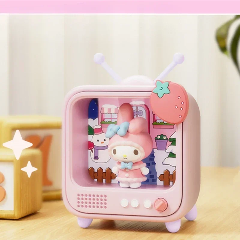 Мультфильм Kuromi Hello Kitty телевизионный канал Cinnamoroll Melody Emit Light милые игрушки настольные украшения подарок на день Святого Валентина украшение