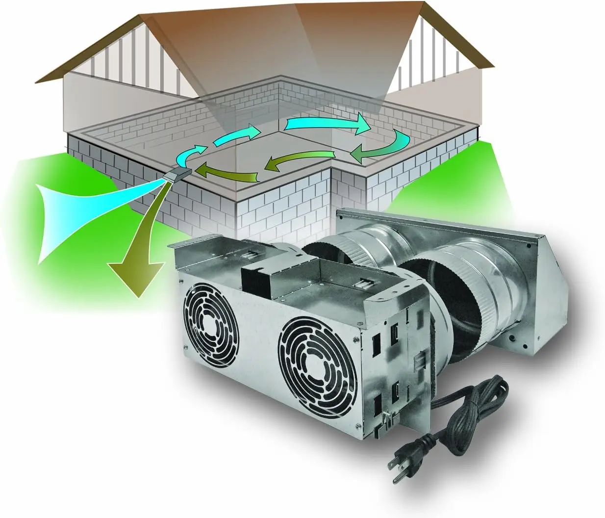 Remote Mount Xchanger Reversible Basement Fan