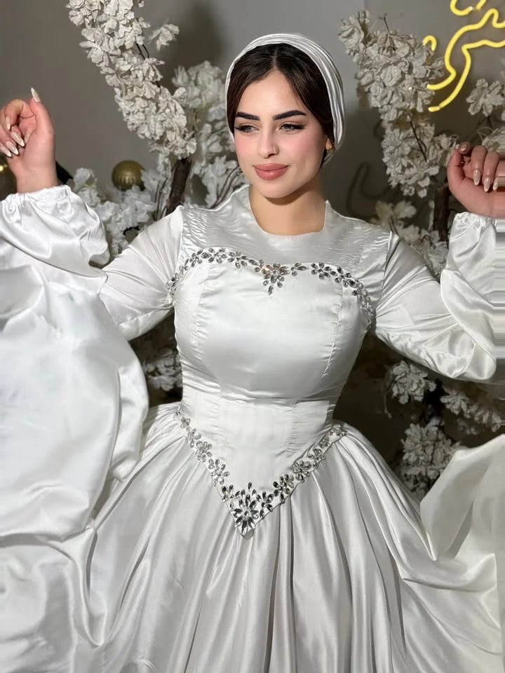 

Dubai Elegant Evening Dresses Luxurious Special Occasion Prom Gowns Customized White Satin Mermaid платье женское