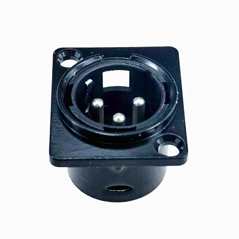 MW Audio 8 Stück 3-Pin XLR Stecker, Schwarzer Metall-Quadrat-Mikrofonanschluss zur Panelmontage für Mischpulte – Detail 5
