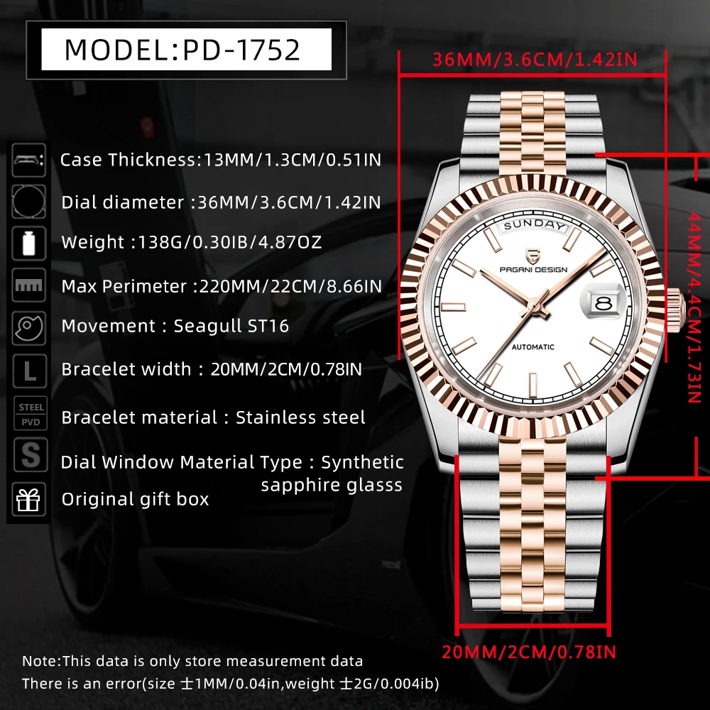 2025 New PAGANI DESIGN Watches Enamel Dial Luxury Mechanical Watch For Men Gift Stainless Steel AR Sapphire Glass Luminous Clock