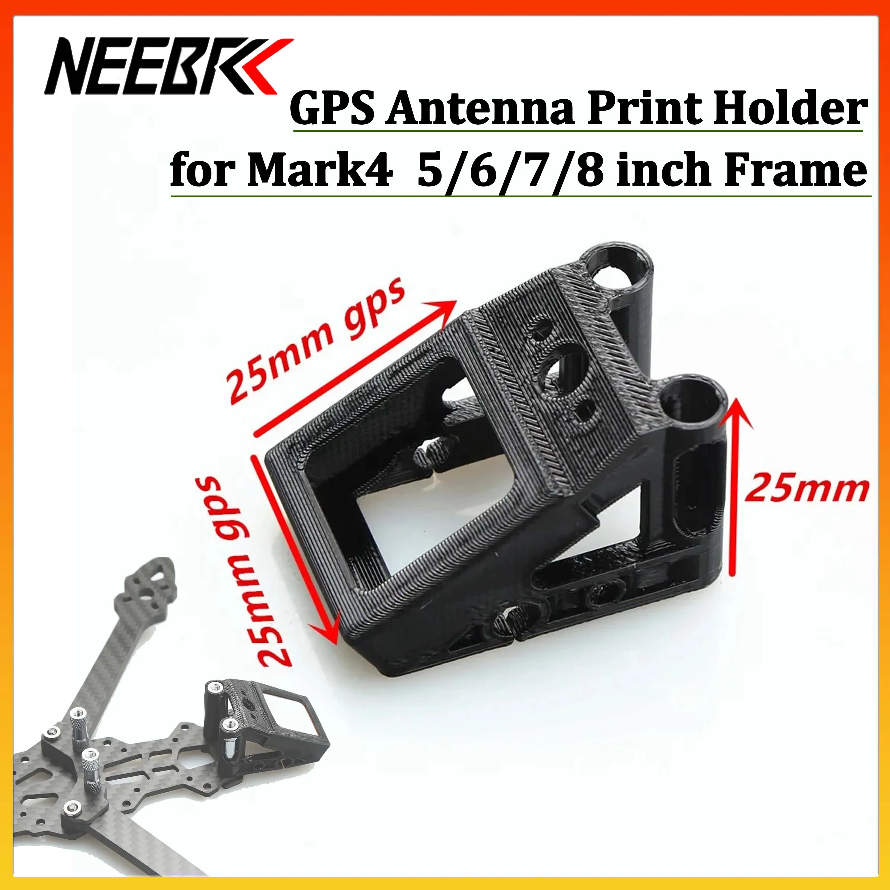 25mm GPS Antenna Print Holder Mount T-shaped Antenna Base Fixed Bracket Seat for MARK4 5/6/7/8 Inch RC FPV Drone Quadcopter DIY