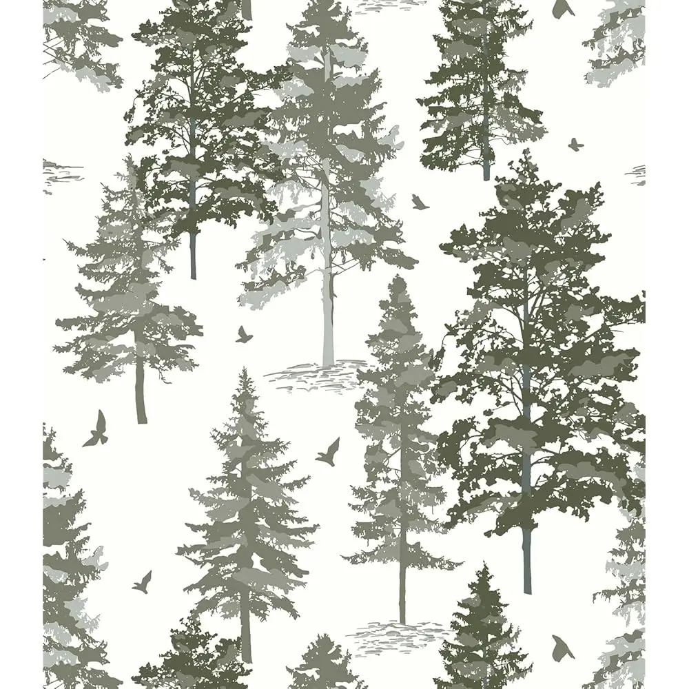 

Peel And Sti Wallpaper Green Contact Paper 16.14""X393.7"" Dark Green Forest Wallpaper Removable Self-Adhesive Wallpaper For