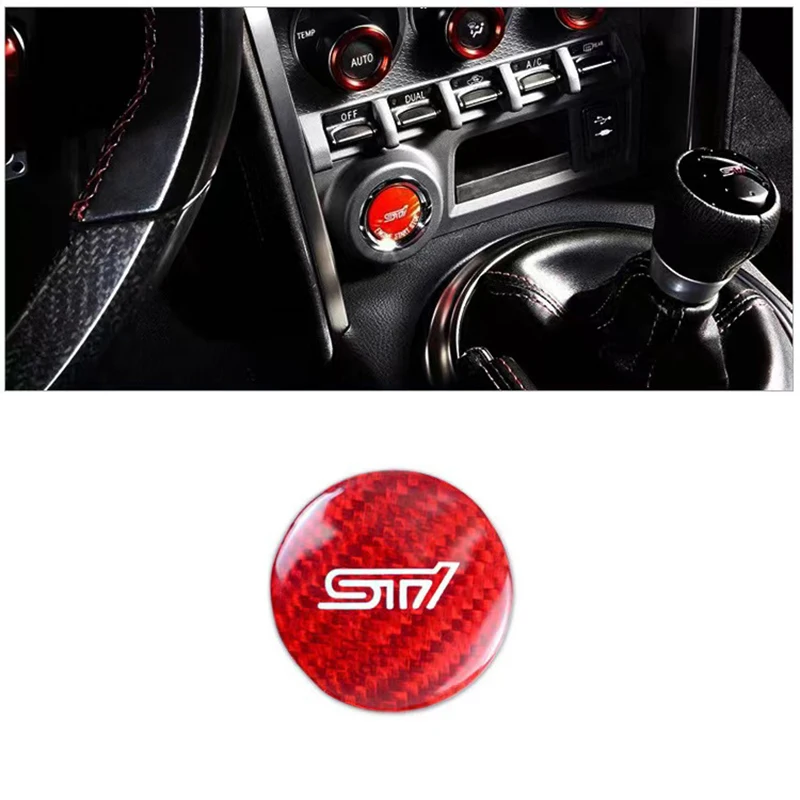 Carbon Fiber Start Stop Push Button Engine Ignition Switch Protective Sticker For Subaru XV BRZ WRX Impreza Forester Outback STI