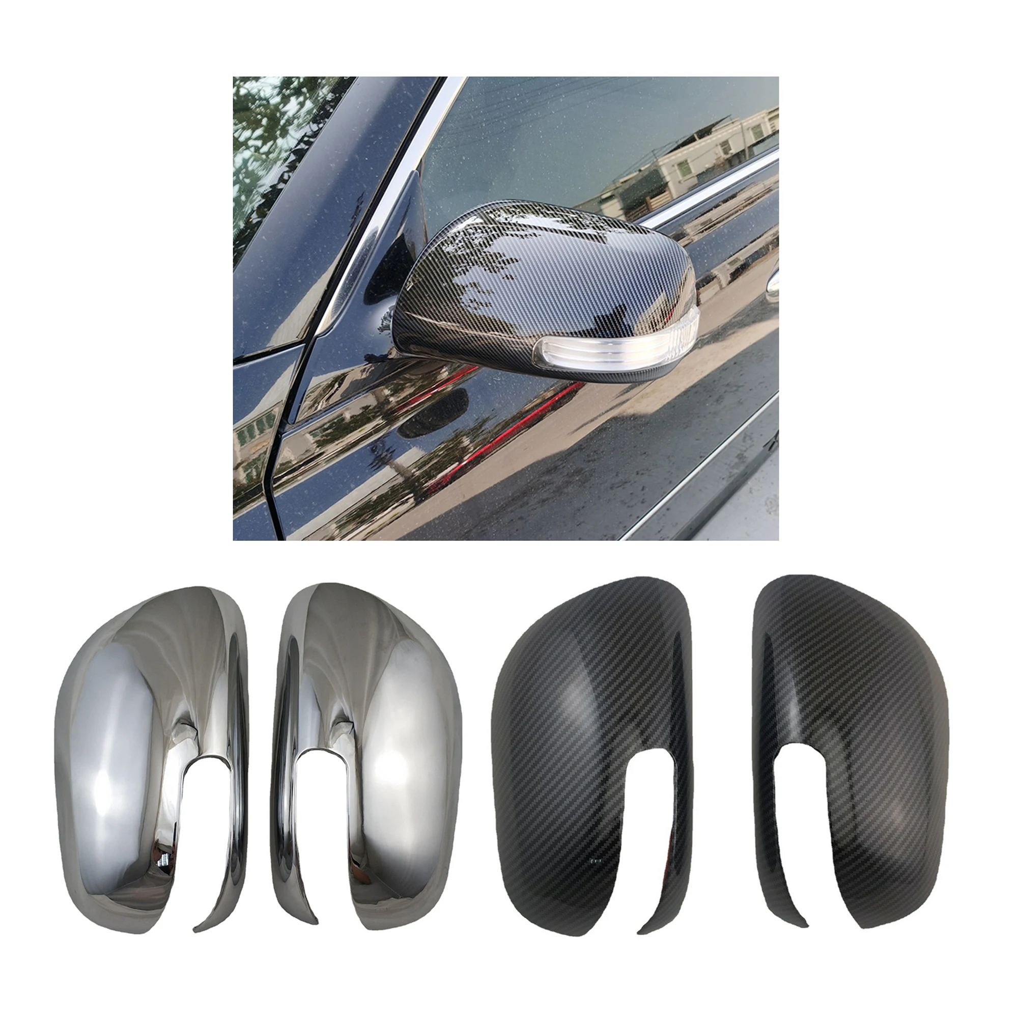 2008-2013 For TOYOTA Fielder Corolla Camry Mark 2pcs ABS Chrome Rearview Mirror Cover Trim Accessories Car Carbon Styling