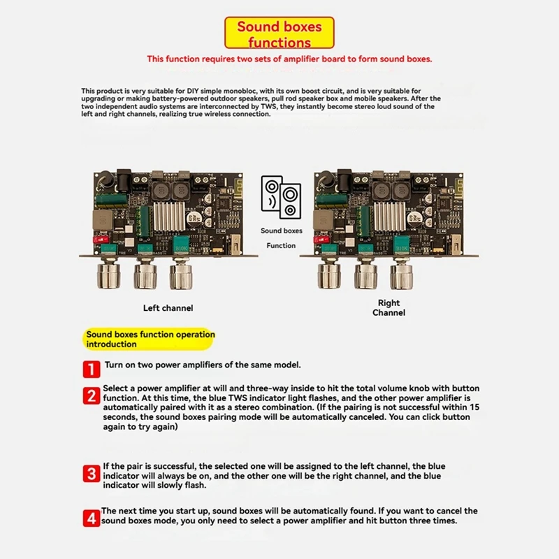 B37B-TPA3116D2 100W Bluetooth Audio Amplifier Board Mono With Boost Hi-Bass Adjustment DIY Speaker Amplifier Board