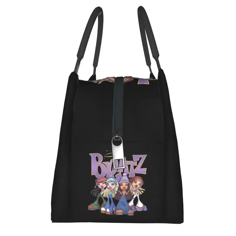 Bratz Doll Insulated Lunch Bag for Women Portable Cartoon Tv Movie Cooler Thermal Lunch Box Beach Camping Travel