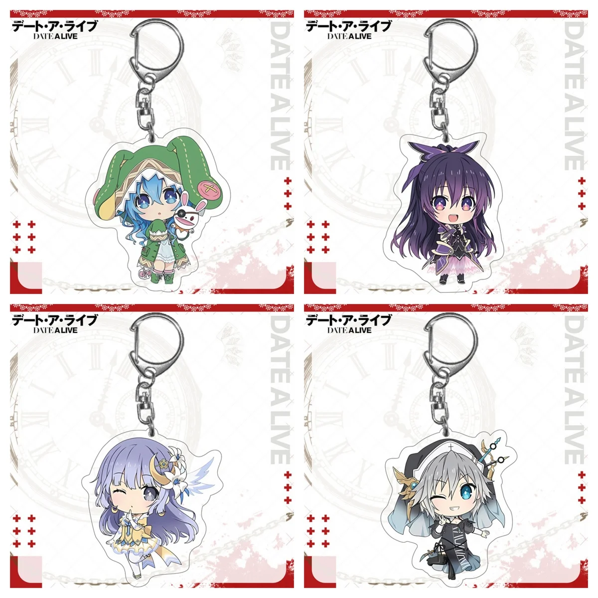 Anime Date Keychain Cosplay Yoshino Yatogami Tohka Tokisaki Kurumi Acrylic Figure Key Chain Pendant Friend Gift Prop