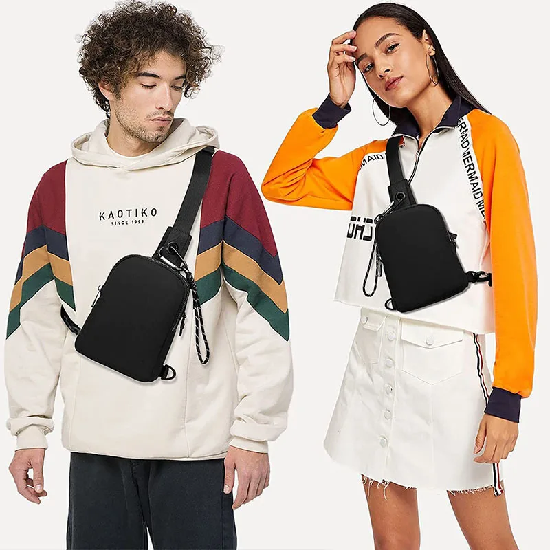 Mini unisex outdoor crossbody bag for men and women, adjustable single-shoulder waterproof nylon bag for sports