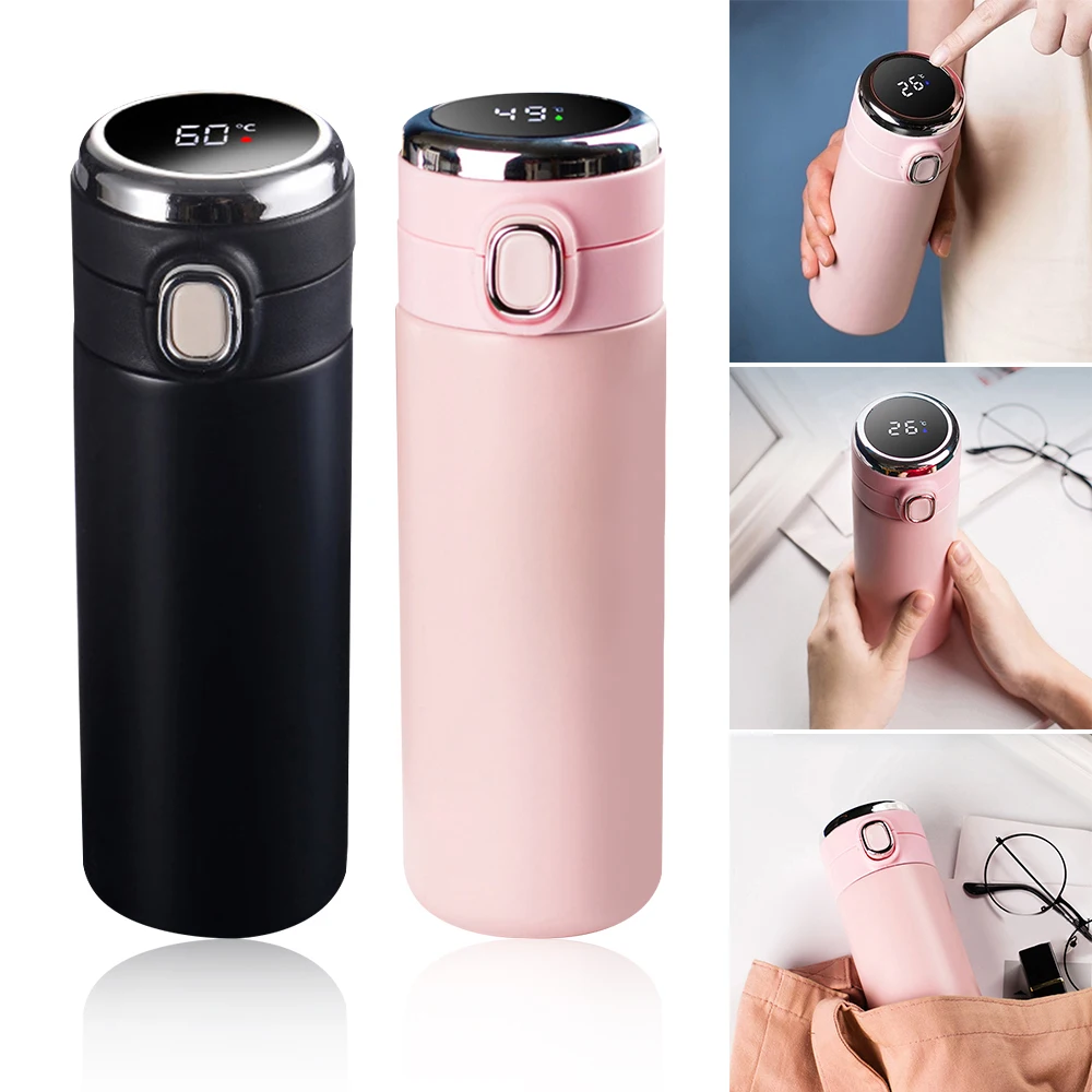 420ML Stainless Steel Smart LED Temperature Digital Display Thermos Cup Keep Cold Heat Thermal Bottle Leak-proof Vacuum Flask