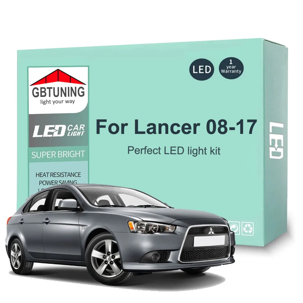 

8Pcs Canbus LED Interior Light Bulb For Mitsubishi Lancer Evo 2008 2009 2010 2011 2012 2013 2014 2015 2016 2017 Cars Accessories
