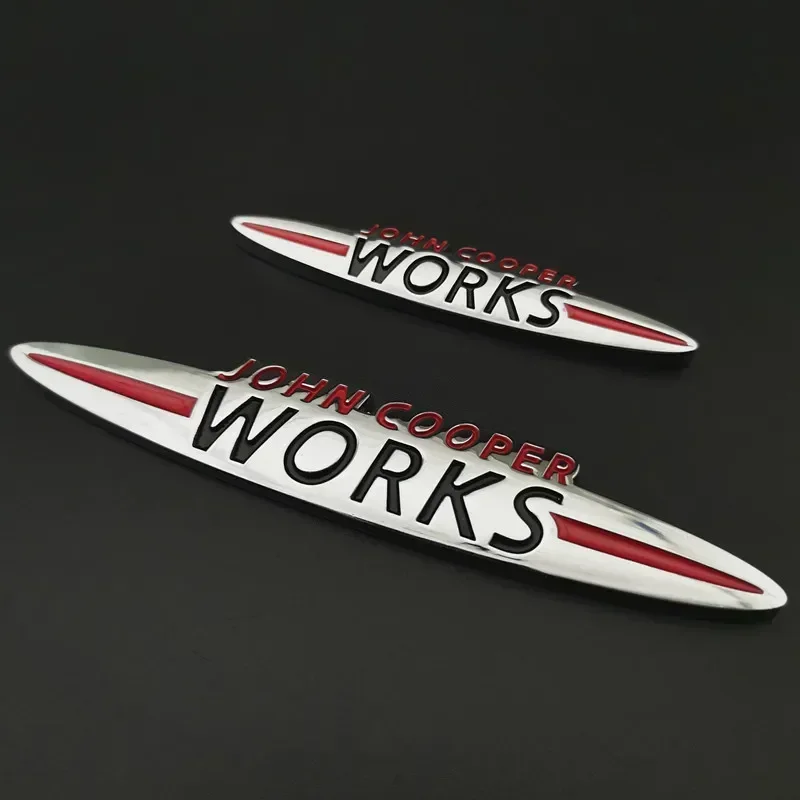 Chrome MINI JCW John Cooper Works Front Grill Emblem Badge Sticker Decals for Clubman Countryman R50 R52 R53 R55 R56 R57 R58 F55