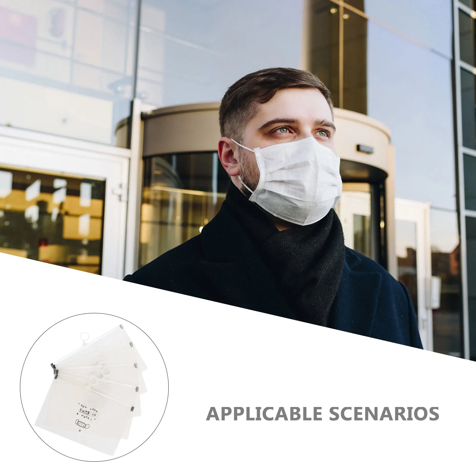 

Органайзер для масок (5 шт.), портативный держатель для масок, синий складной чехол для хранения