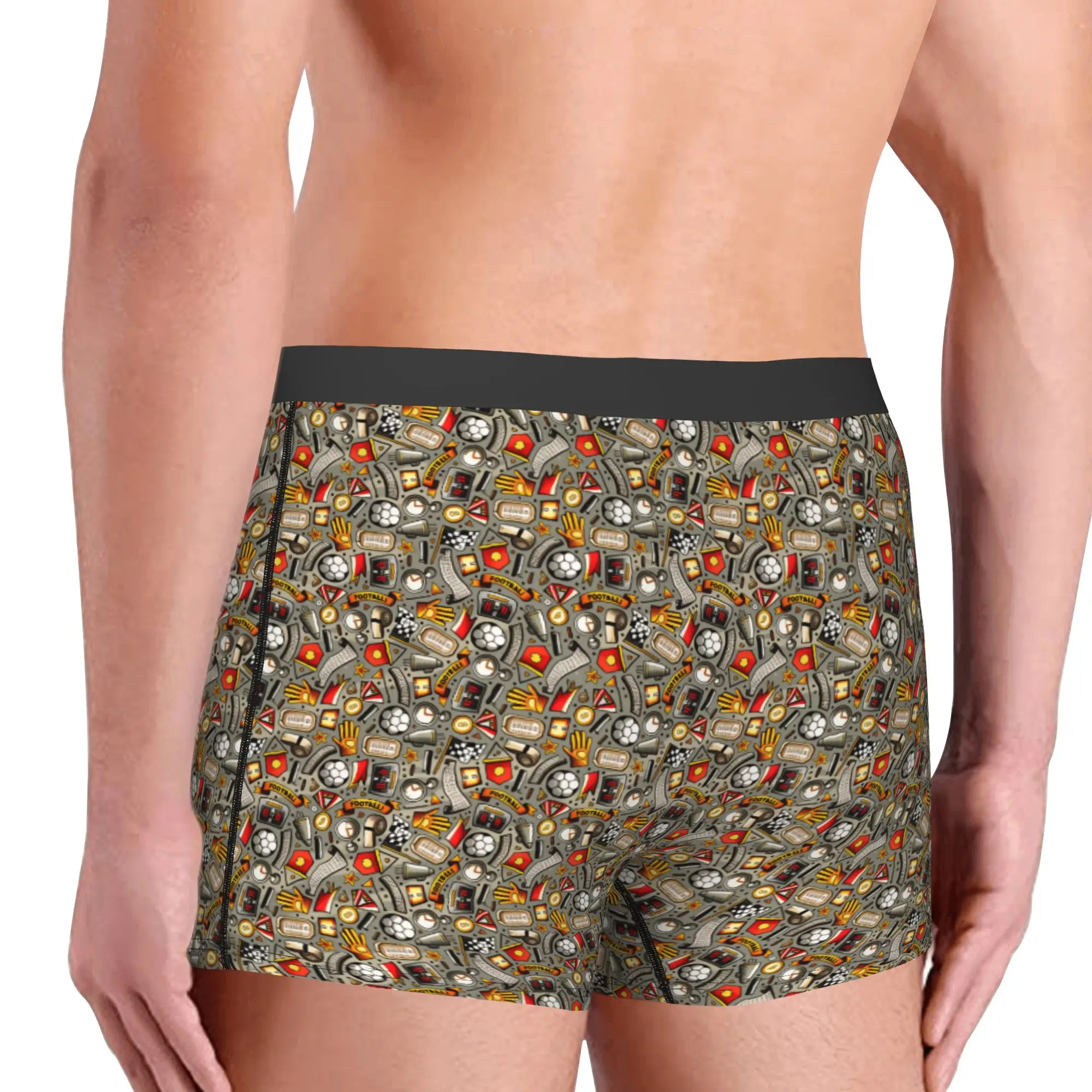 Sports Footbally  Boxers Shorts Men Soccerly Seamless Pattern Briefs Underwear Cool Underpants