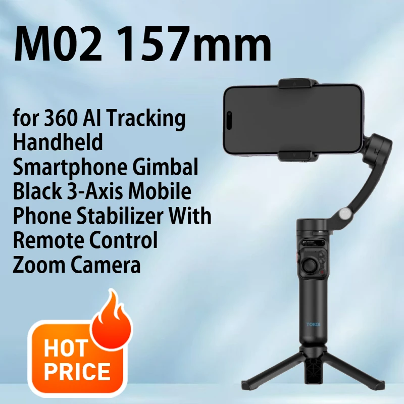 

M02 stabilizer mobile phone anti shake handheld gimbal three-axis follow-up detachable remote control fill light