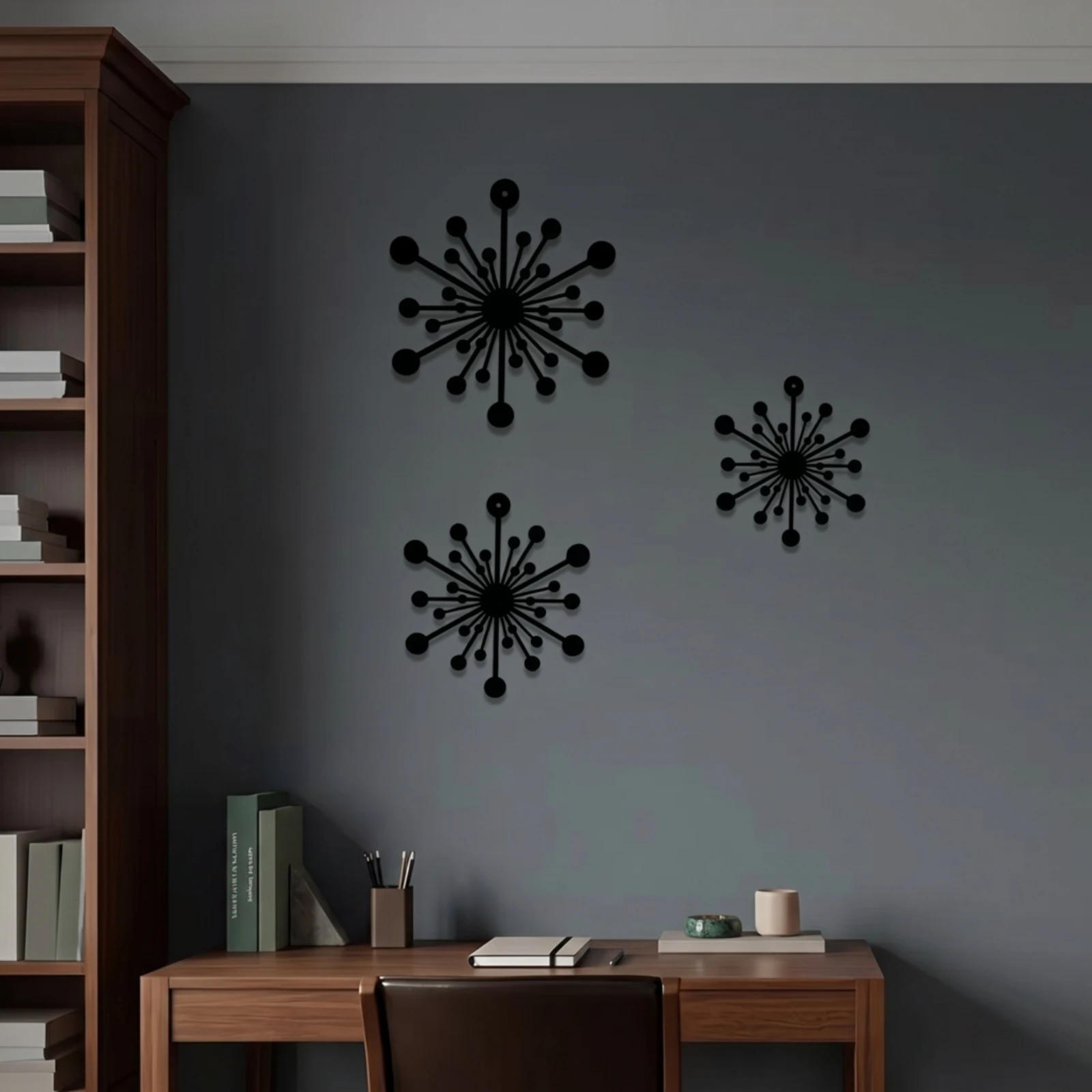 3 Pieces Sunburst Wall Decor Lightweight Metal Wall Ornament Sunburst Sculpture Easy Install Celestial for Living Room