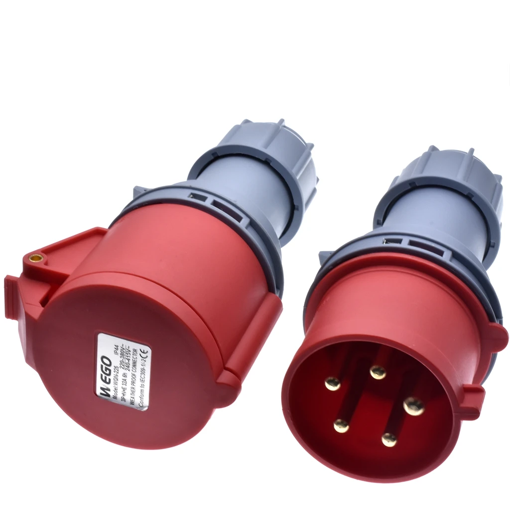IIVVERR 32A 5-Pin Industrial Socket – 220V-415V, IP67 Waterproof, 3P+N+E, Female Connector For Heavy-Duty Equipment