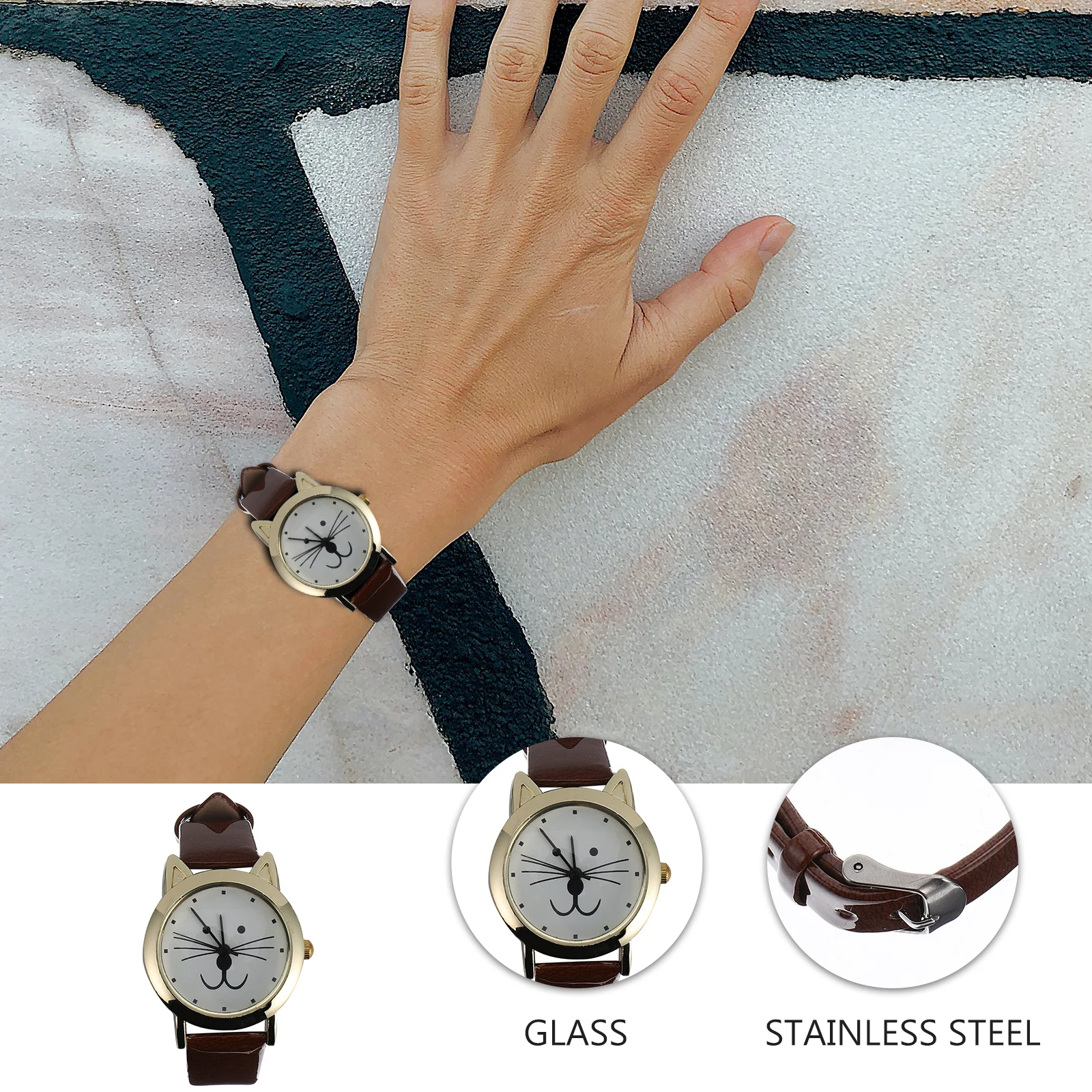 

Cartoon Cat Design Women Wristwatch Adjustable Strap Fashion Woman Watch for Daily Party Gift Fashion Woman Watch