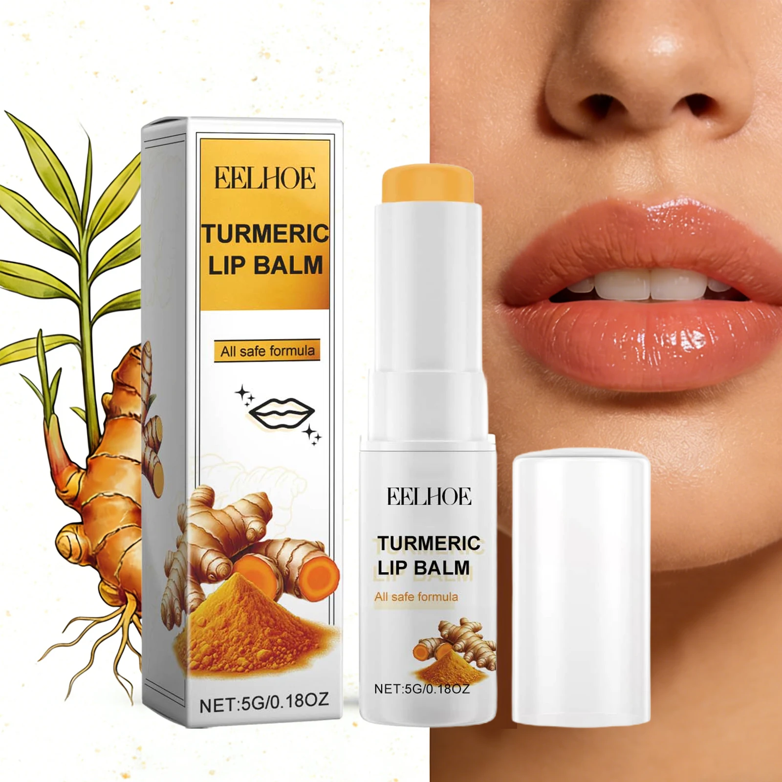 Turmeric Lips Darkness Removal Balm Long-Lasting Moisturizing Nourishing Lip Balm Fade Lip Lines Improve Dryness Pink Lip Care