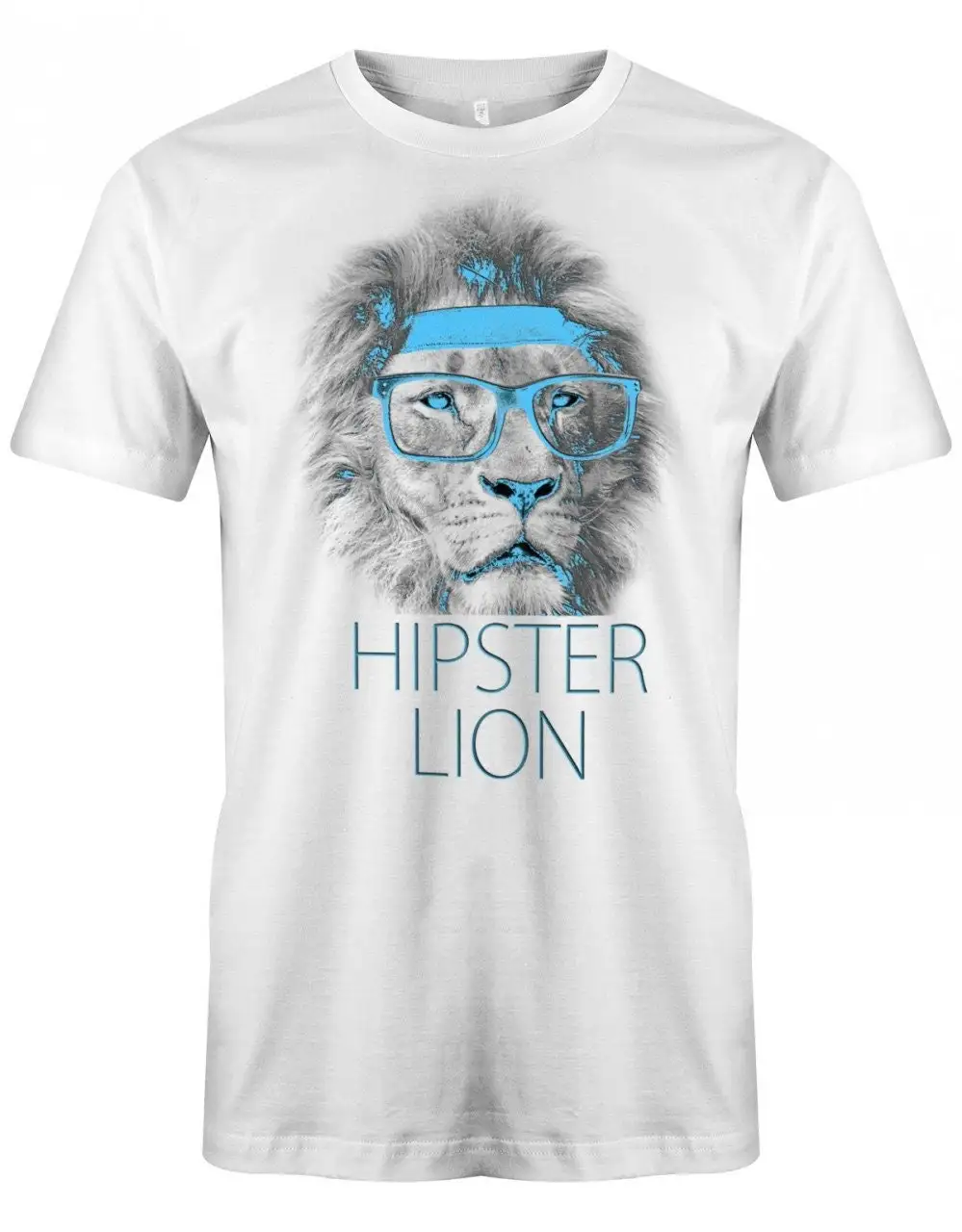 Hipster Lion Löwe Mit Brille Und Stirnband Lustig Herren T Shirt