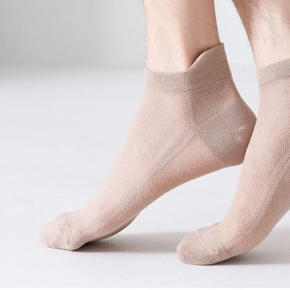 Simple Daily Mesh Socks Summer Comfortable Non-Slip Hosiery Breathable Thin Invisible Socks Sweat-absorbent Hosiery