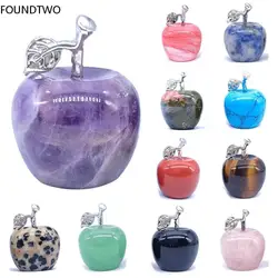 20mm Apple Statue Healing Crystal Home Decoration Gemstone Natural Stone Carved Figurine Room Ornament Christmas Gift Wholesale