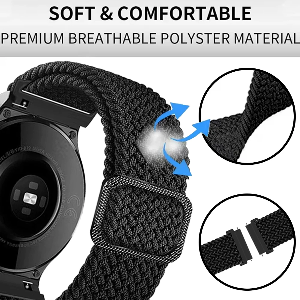 22mm náilon esporte respirável cinta para suunto run race 2/s pulseira para suunto 9 pico dlc/pro oceano vertical tecido loop pulseira