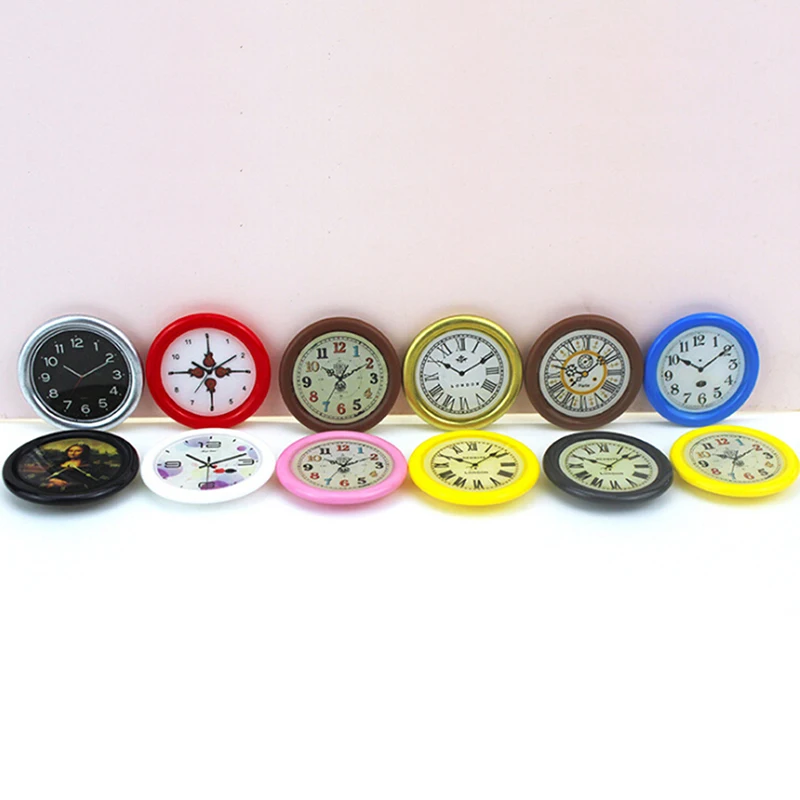 1:12 w skali żywicy domek dla lalek miniaturowy zegar ścienny do zabawy w domek dla lalek miniatury akcesoria do dekoracji domu zabawka zabawkowe meble