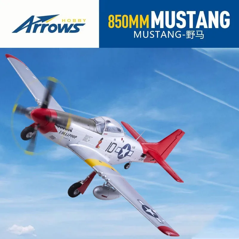 

Blue Arrow model aircraft 850mm P51 Mustang fixed wing electric remote control WWII real assembly novice entry-level model aircr