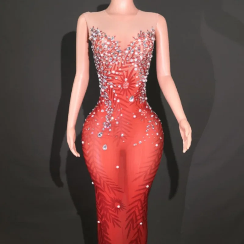 Diamond Costume Birthday Dress First Love Skirt Temperament Socialite Luxury Evening Gown for Women Full of Sparkling Diamonds