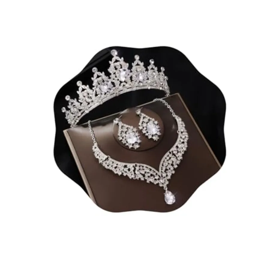 

Crowns and Tiaras jewelry sets for Wedding princess birthday party Halloween Prom Pageant Jewelry for Women Crystal Bridal Jewe