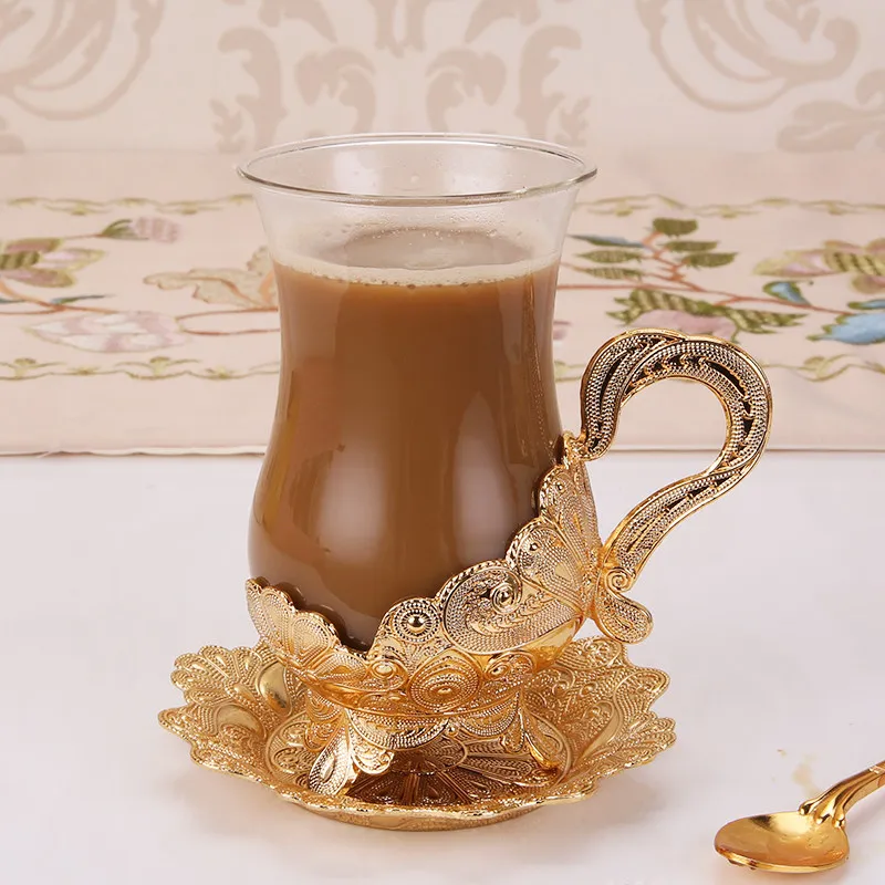 

LMM Minimalist Creative Glass Set with Insulated Saucer Water Glass High-end Mug