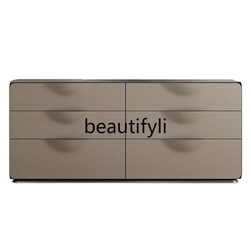 

55Modern solid wood six-chest cabinet simple living room locker bedroom TV cabinet light luxury decoration