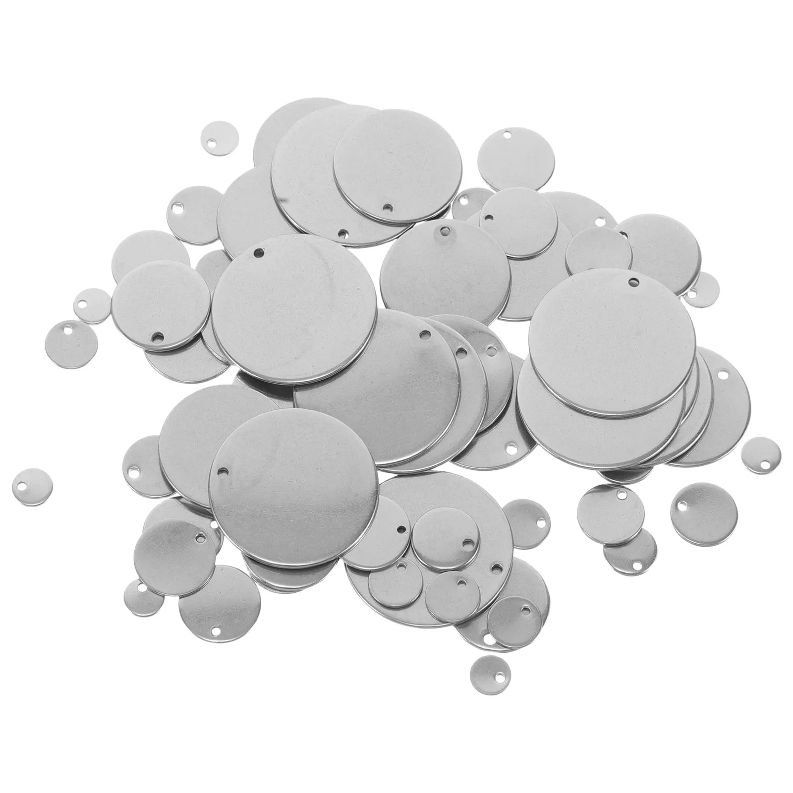 

70Pcs Stainless Steel Small Round Disc Pendants Flat Charms for DIY Jewelry Making Necklace Earring Bracelet Crafts Jewelry