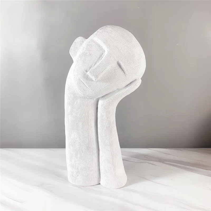 Modern Minimalist Abstract White Figure Sculpture Decoration Resin Crafts Office Bedroom Living Room Desktop Home Decoration