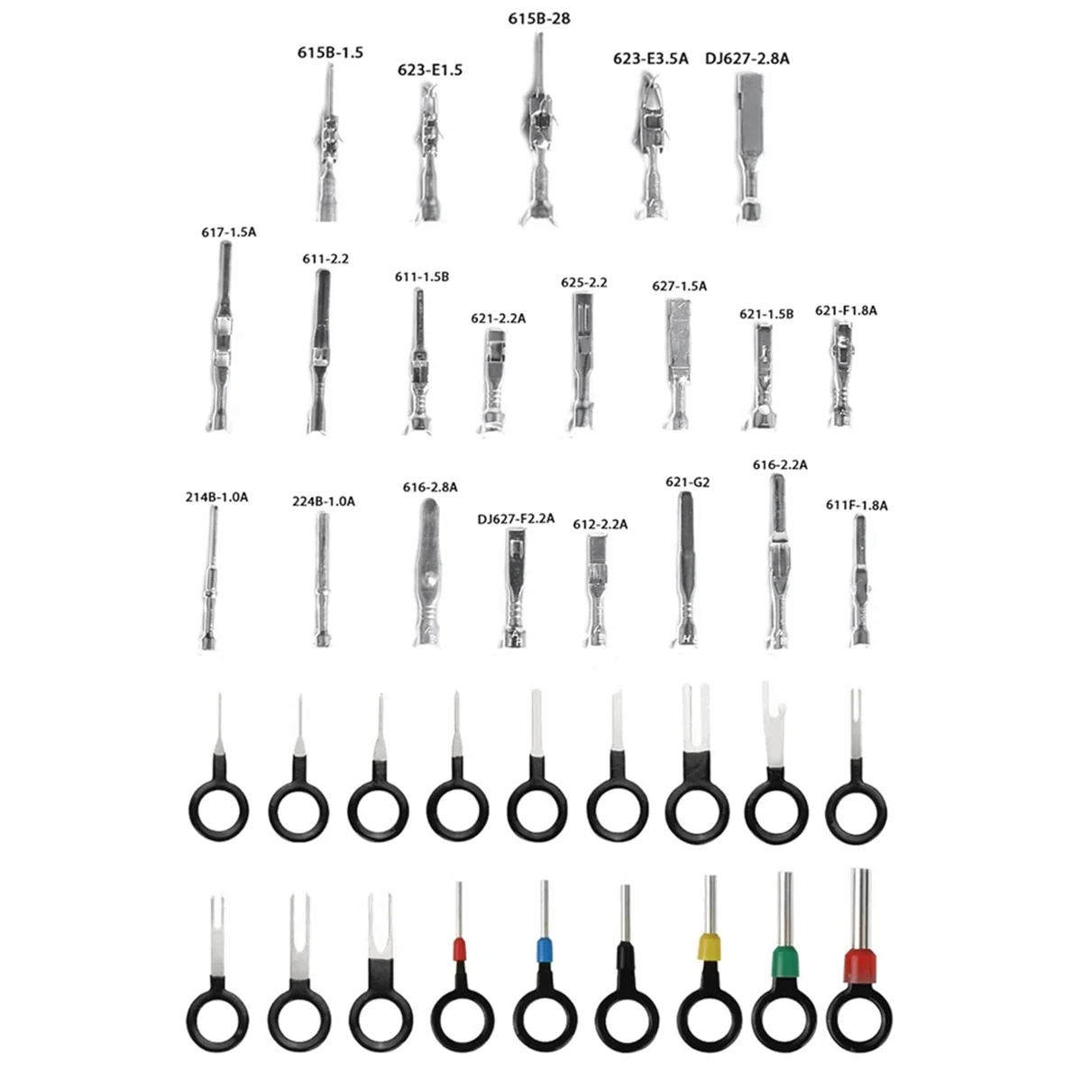 340 Buah 1/1.5/1.8/2.2/2.8/3.5Mm Pin Terminal Kawat Harness Pin Pria Wanita Kit Konektor Listrik Otomotif Kawat Mobil HGC