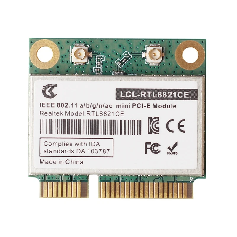 RTL8821CE 802.11AC for Bluetooth 4.2 433Mbps 2.4Ghz/5Ghz Dual Band Mini PCIe WiFi CARD RTL8821 Support Laptop/PC