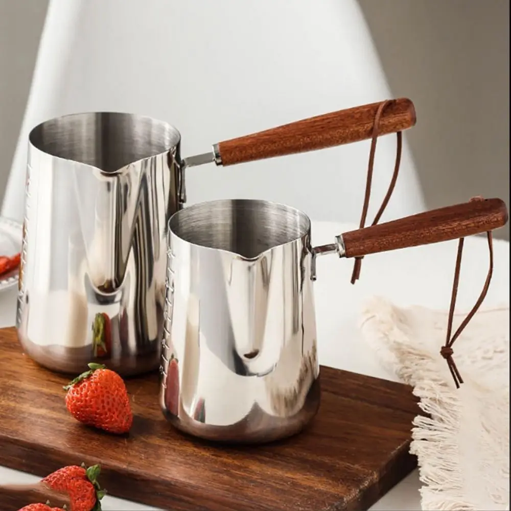 

Чайник из нержавеющей стали 304 с градуировкой, длинной ручкой, термостойкий, для приготовления латте и кипячения чая