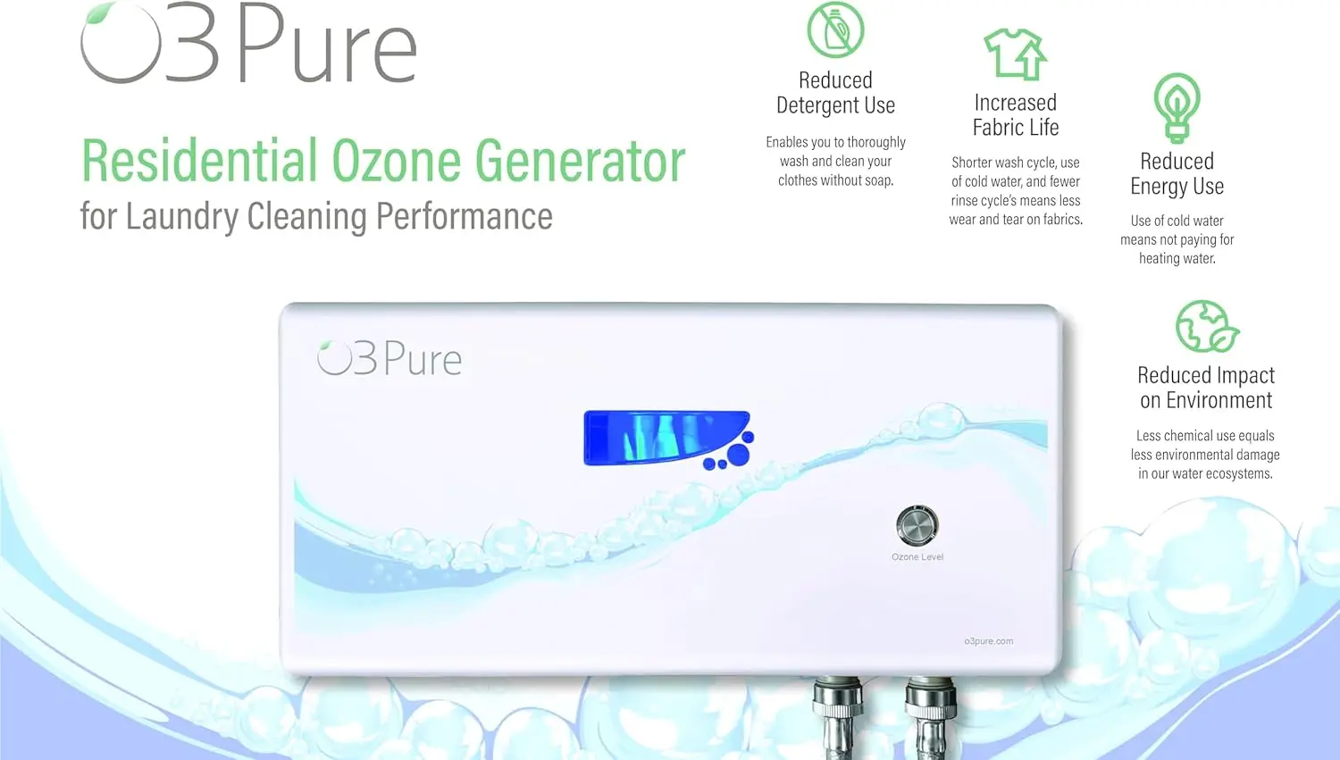 O3 Pure Professional Ozone Eco Waschmaschinensystem – neueste Generation